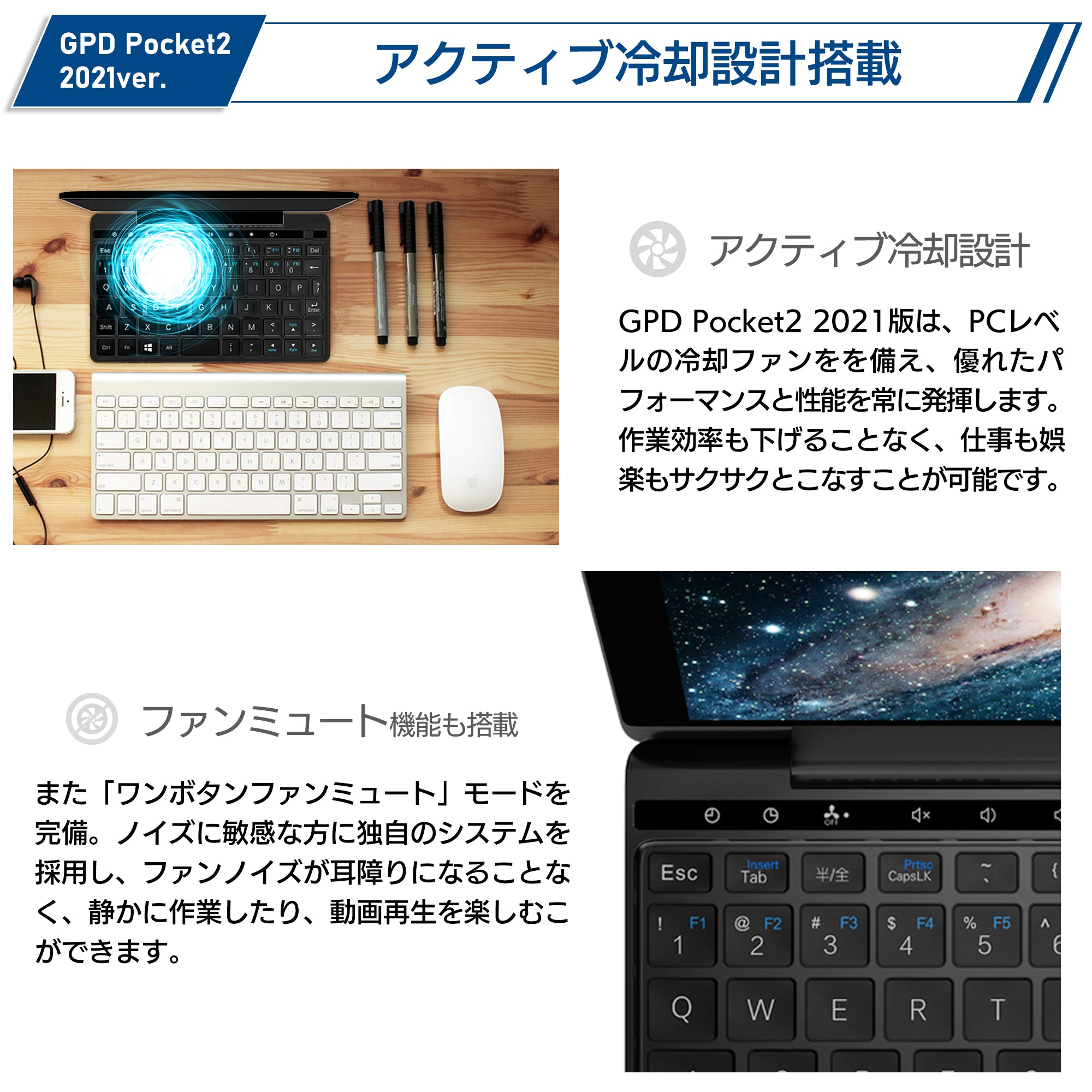 GPD Pocket2 2021ver（Core m3-8100Y/8GB/256GB/特典付き）